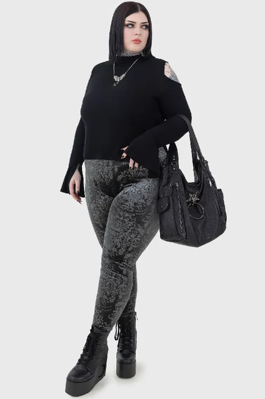 Lace - trimmed women leggings for an elegant and romantic touchLost Misery Leggings [PLUS]