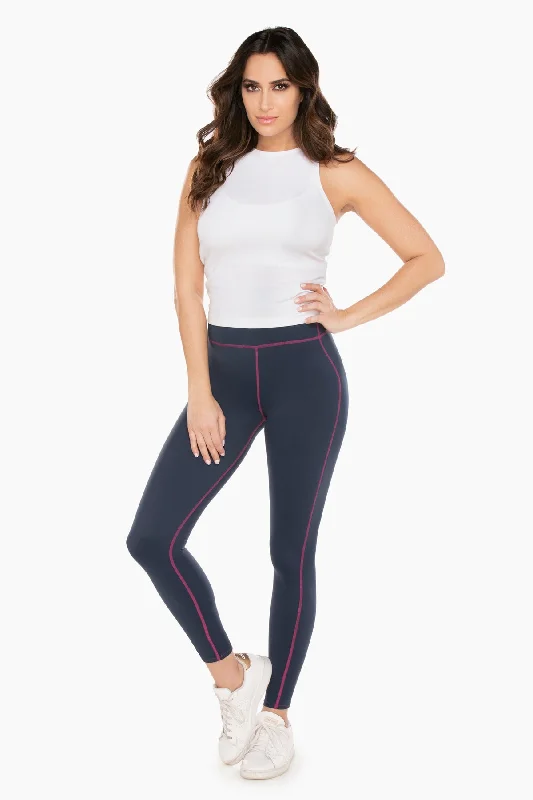 Neon - colored women leggings to stand out in workoutsDress Blues Tummy Control Performance Leggings