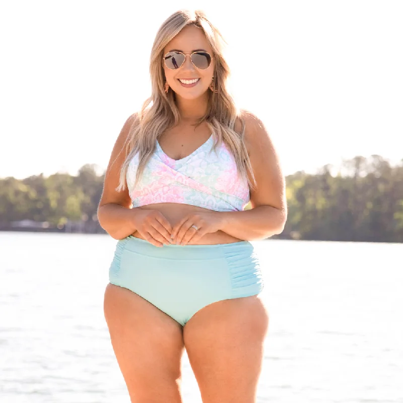 Plus - size women swimwear with full - coverage bottoms for comfort and confidenceOceans Of Love Swim Bottom, Mint