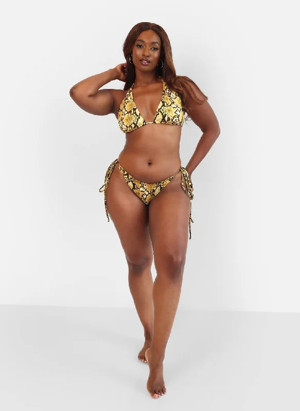 Plus - size women swimwear with full - coverage bottoms for comfort and confidenceSlither Animal Print Bikini Bottom