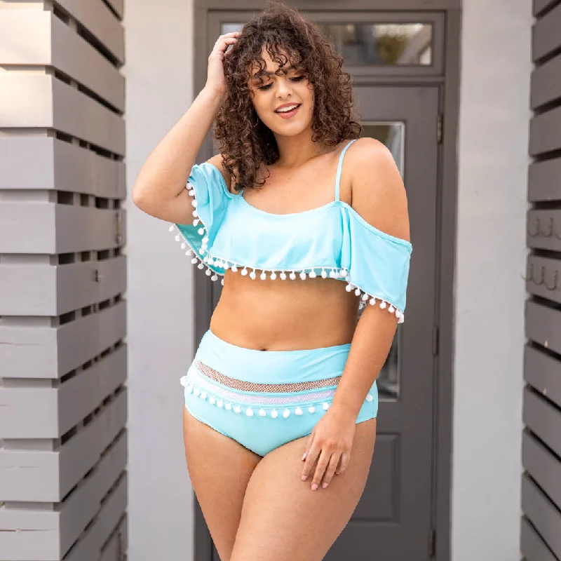 Metallic women swimwear with a shiny finish for a glamorous poolside lookMake A Splash Swim Top, Mint