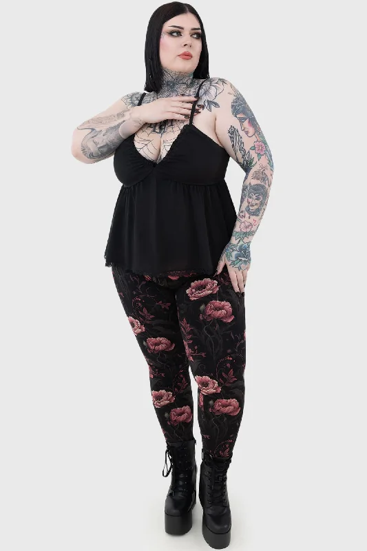 Ripped women leggings for a trendy and rebellious fashion statementCottage Chorus Leggings [PLUS]