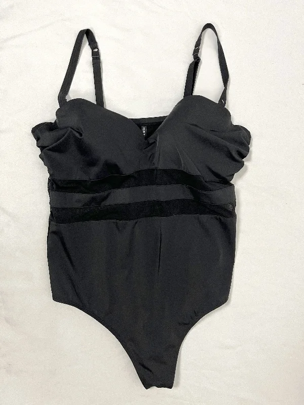 High - performance women swimwear with quick - drying fabric for active swimmersTorrid Size 3 (22/24) Black Mesh Stripe Swimsuit