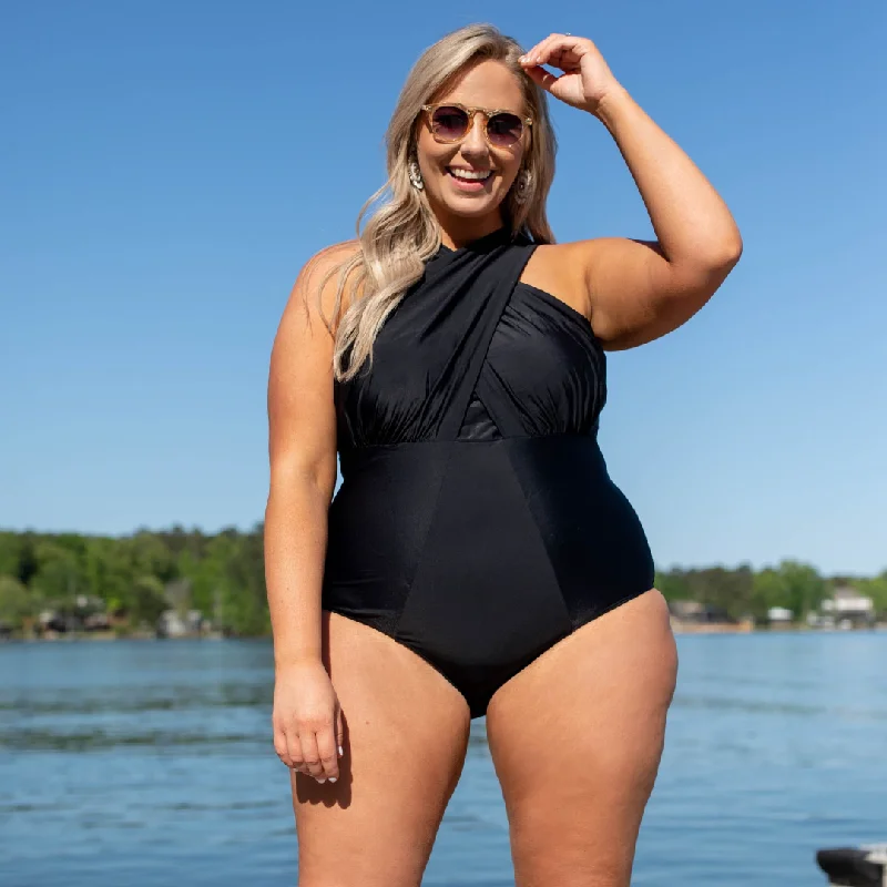 Push - up women swimwear to enhance the bust for a more confident beach lookSandy Beach Swimsuit, Black