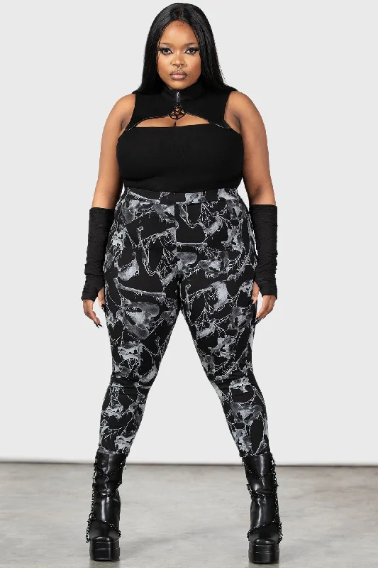 Ripped women leggings for a trendy and rebellious fashion statementMandeble Leggings [PLUS]