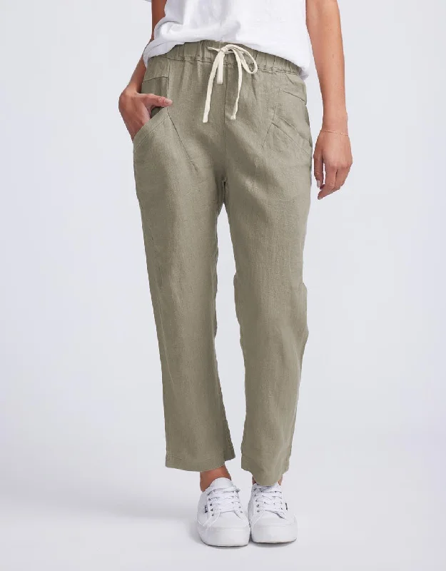 Off - the - Shoulder Women Dress for a Romantic and Feminine LookLuxe Linen Pants - Khaki