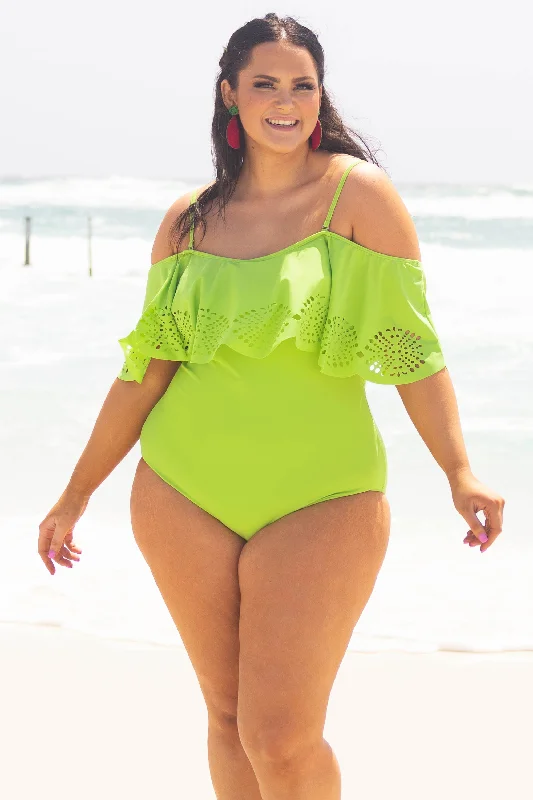 High - waisted women swimwear for a retro and flattering lookSunrise And Shine Swimsuit, Green