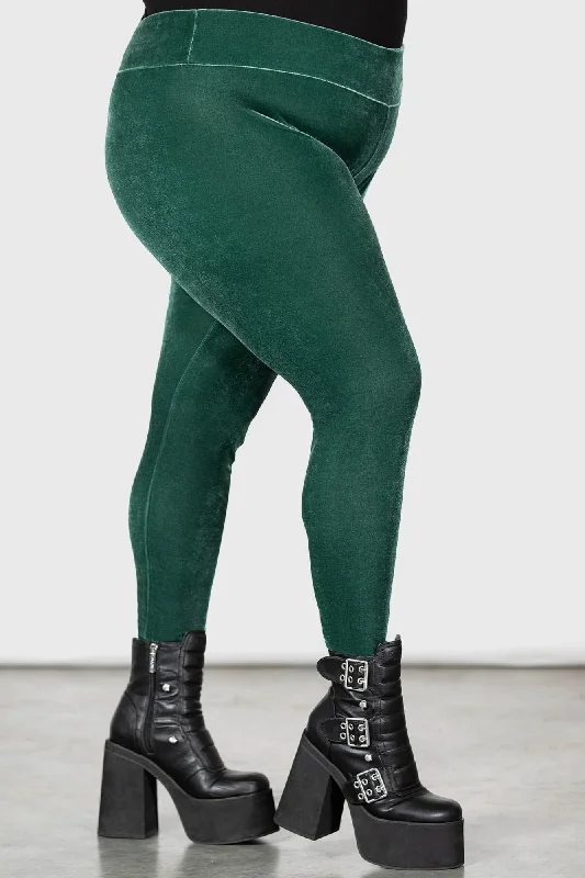 Yoga - specific women leggings with moisture - wicking fabricHematite Leggings [GREEN] [PLUS]