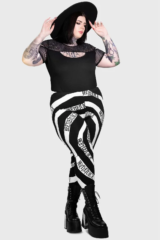 Printed floral women leggings for a feminine and eye - catching lookVertigo Spiral Leggings [PLUS]