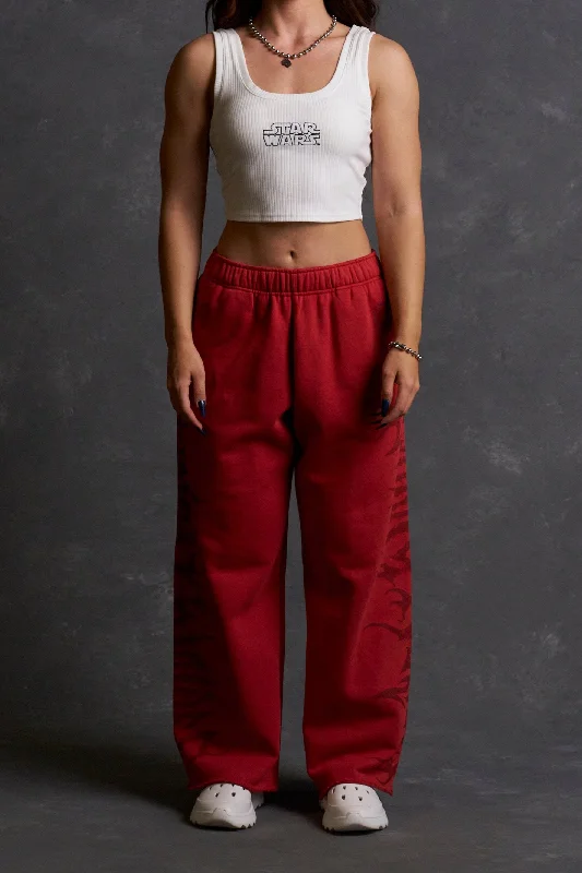 Leather - look women leggings for a bold and edgy styleWolf Iron Durst Sweats V2 in Roman Red