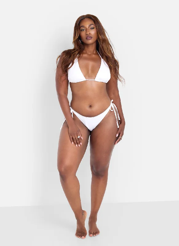 Ruched women swimwear with fabric gathers for a slimming effectReem Triangle Bikini Bottom