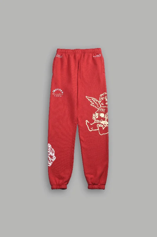 Jegging - style women leggings combining jeans look and leggings comfortCherub and the Skull Unisex Post Lounge Sweats in Roman Red