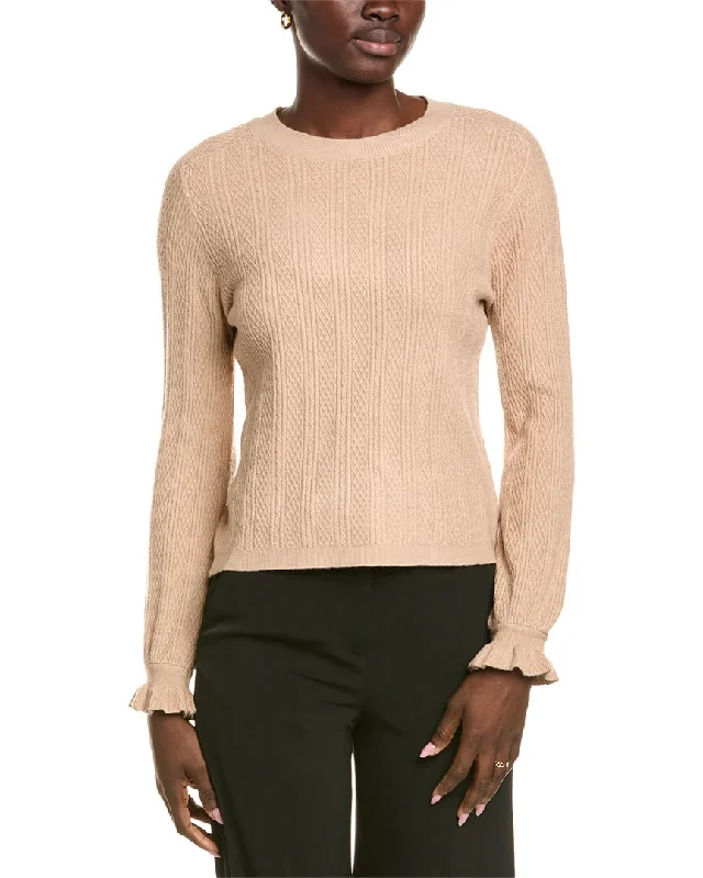 Long - Sleeve Women Sweater with Ribbed CuffsANNA KAY Cool Pullover