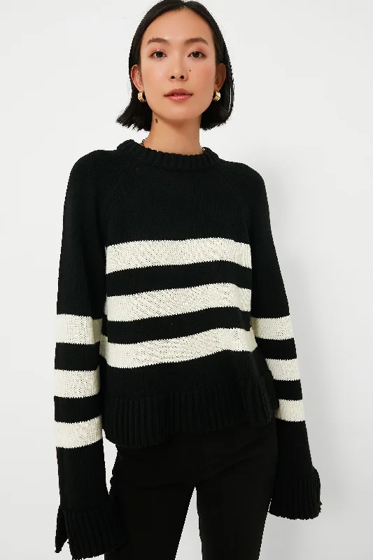 Striped Women Sweater with a Timeless PatternBlack Brolio Pullover