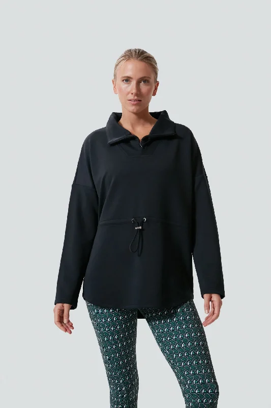 Cashmere Women Sweater with a Luxurious Soft TouchBlack Cinched Natalie Quarter Zip