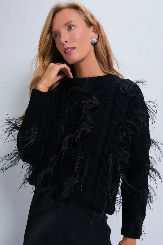 Striped Women Sweater with a Timeless PatternBlack Talulah Feather Sweater