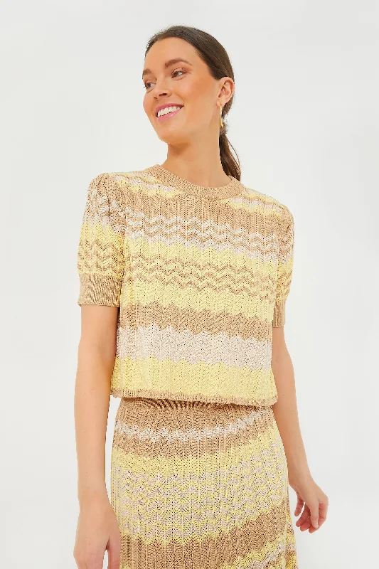 Sequin - Embellished Women Sweater for Special OccasionsCitron Stripe Sylvie Crochet Top