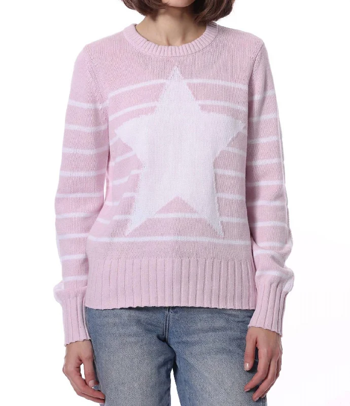 Oversized Women Sweater for a Cozy and Fashionable LookCotton Cashmere Star Sweater In Pink