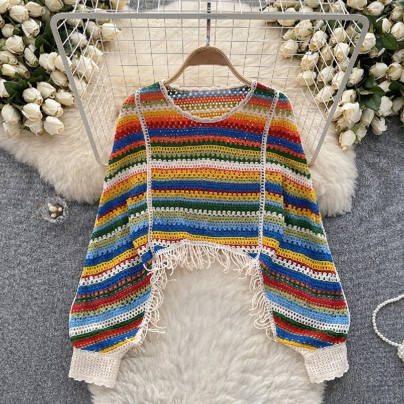 Color - Blocked Women Sweater for a Bold Fashion StatementCute Long Sleeve Knitted Sweater      S4366