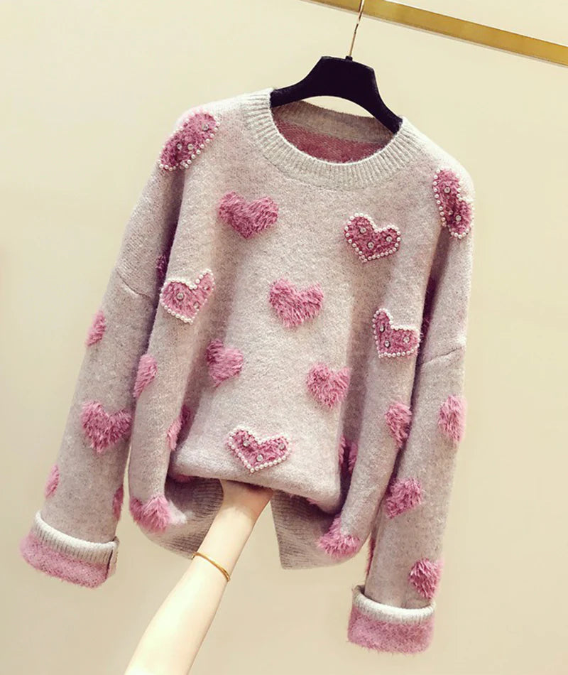 Chunky Knit Women Sweater for Winter WarmthCute round neck long sleeve sweater      S2545