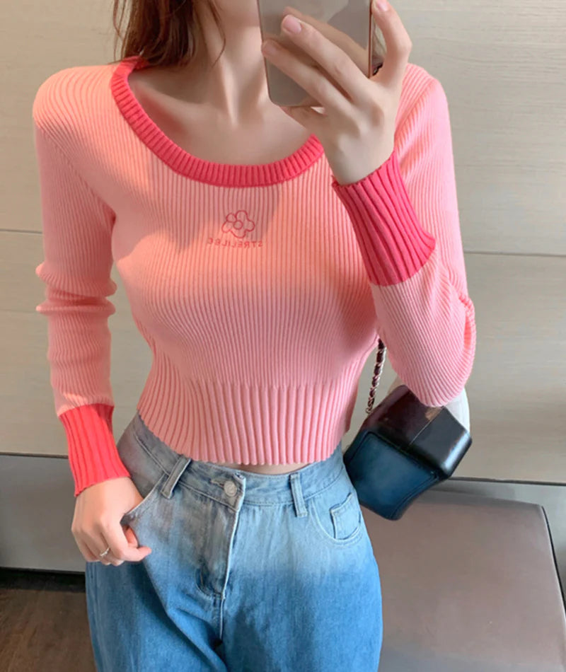 Hooded Women Sweater for Added Comfort and StyleCute round neck tops long sleeve sweater      S2544