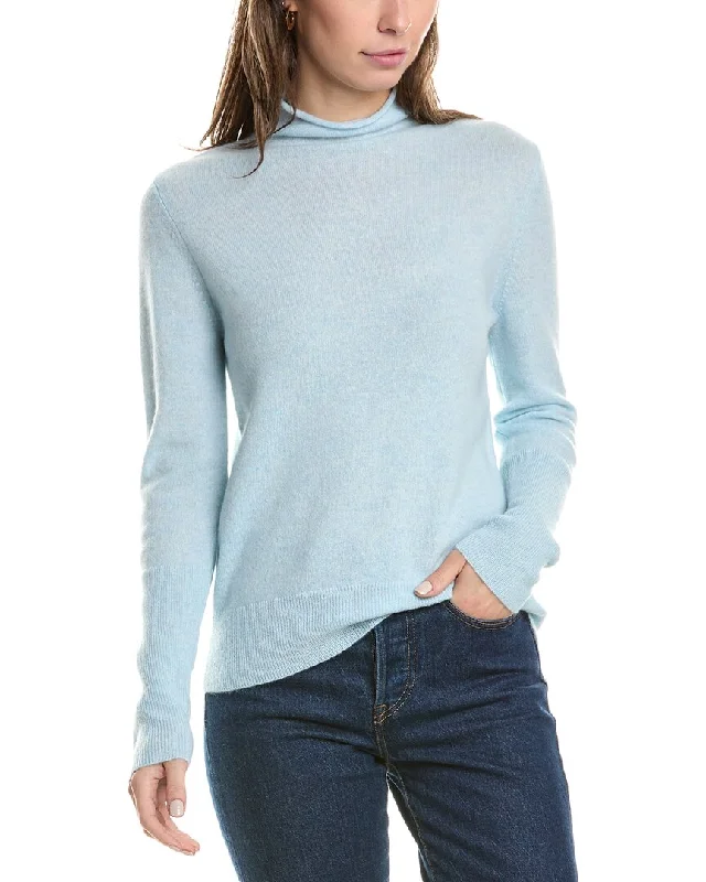 Sequin - Embellished Women Sweater for Special OccasionsForte Cashmere Fitted Funnel Cashmere Sweater