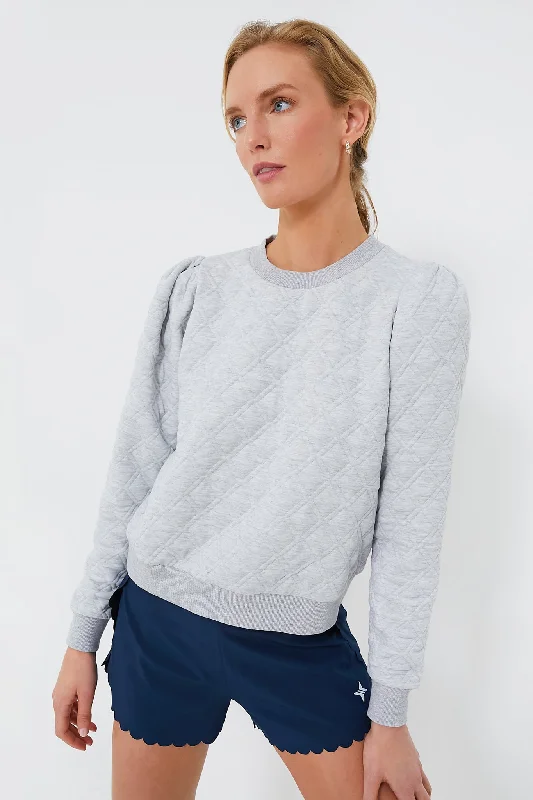 Color - Blocked Women Sweater for a Bold Fashion StatementGray Puff Sleeve Campbell Pullover