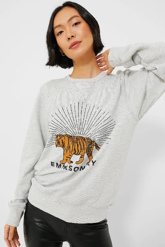 Color - Blocked Women Sweater for a Bold Fashion StatementGray Tiger Sweatshirt