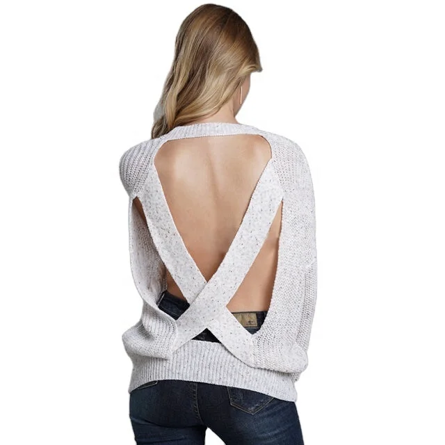 Oversized Women Sweater for a Cozy and Fashionable LookJumper Sweaters Woman Knit  Autumn Winter Fashion Women Open Back Sexy Sweater De Mujer Backless Belt Tie Pure Knitted Pullover