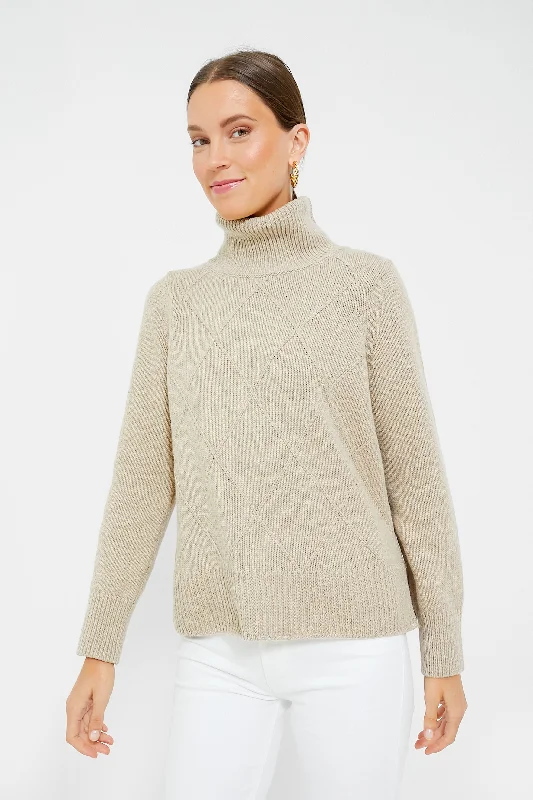 Hand - Knitted Women Sweater with Artisanal CharmLight Fawn Laverne Knit Sweater