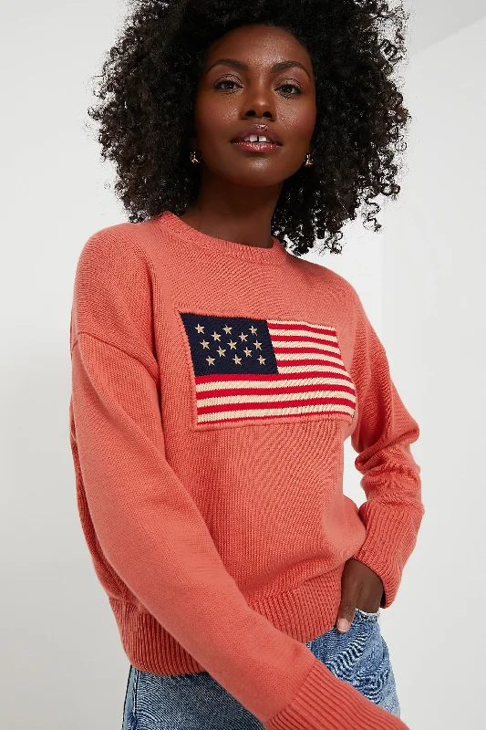 Sequin - Embellished Women Sweater for Special OccasionsNantucket Red Cropped Americana Sweater