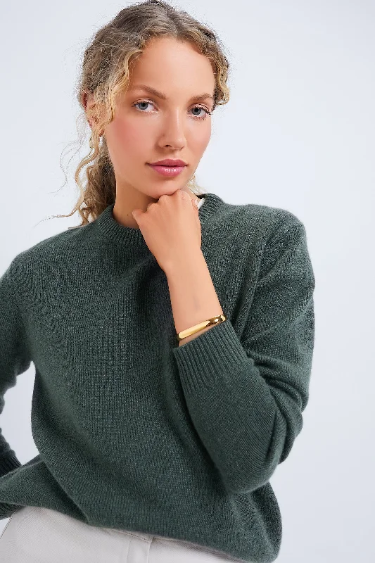 Organic Cotton Women Sweater for an Eco - Friendly ChoiceOlive Green Bodie Boyfriend Crewneck