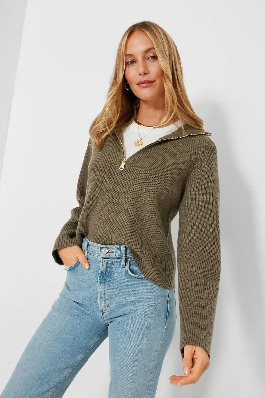 V - Neck Women Sweater to Elongate the NecklineQuinlan Quarter Zip Cropped Sweater