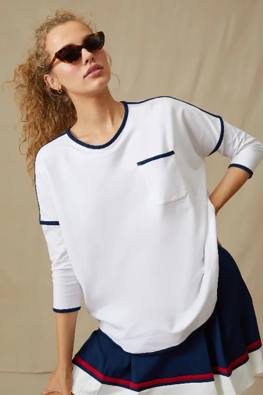 Organic Cotton Women Sweater for an Eco - Friendly ChoiceWhite Farah Pullover