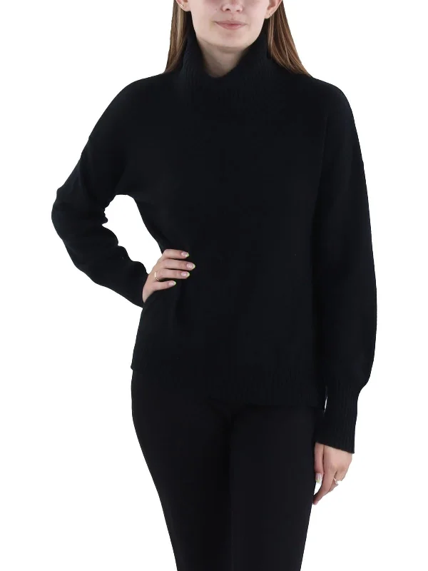 Oversized Women Sweater for a Cozy and Fashionable LookWomens Cashmere Drop Shoulder Mock Turtleneck Sweater