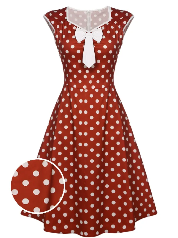 Maxi Women Dress with Floral Print for a Bohemian Vibe1950s Polka Dot Bow Swing Dress