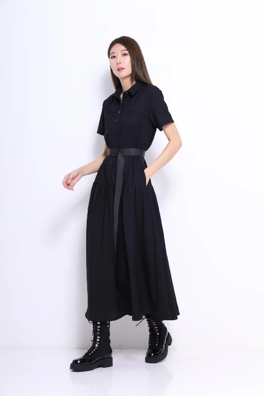 Plus Size Women Dress with a Flattering A - Line Cut for Comfort and StyleAlly Drop Waist Maxi Dress