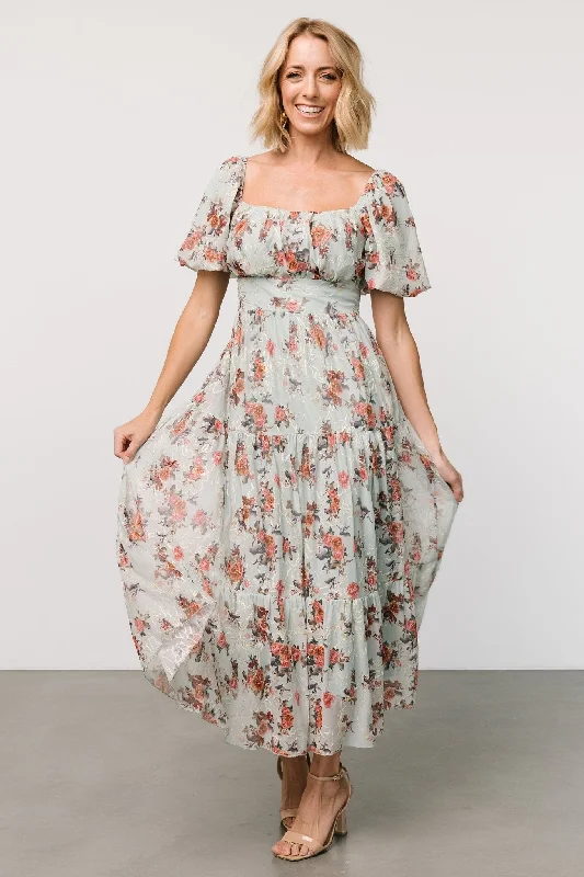 Sheath Women Dress with a Tailored Fit for a Professional LookAnnabeth Midi Dress | Eucalyptus Floral