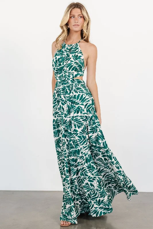 Sheath Women Dress with a Tailored Fit for a Professional LookBrett Halter Maxi Dress | Palm Green Print