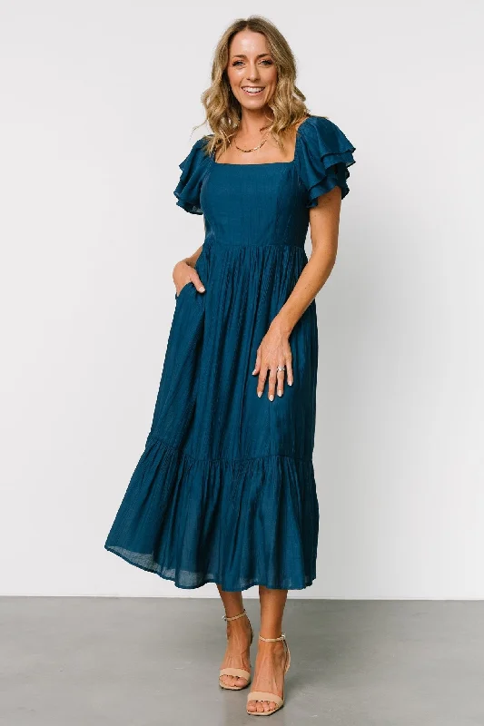 Ball Gown Women Dress with a Full Skirt for a Princess - like LookButtercup Midi Dress | Deep Blue