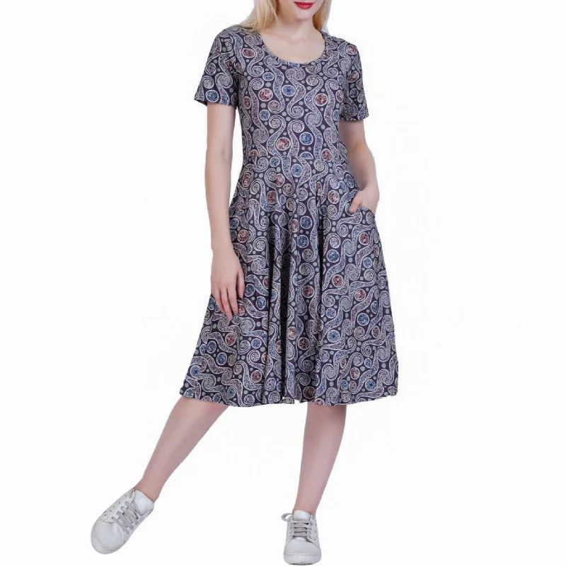 Mini Women Dress with a Short Hem for a Young and Trendy StyleCeltic Paisley Twirl Dress