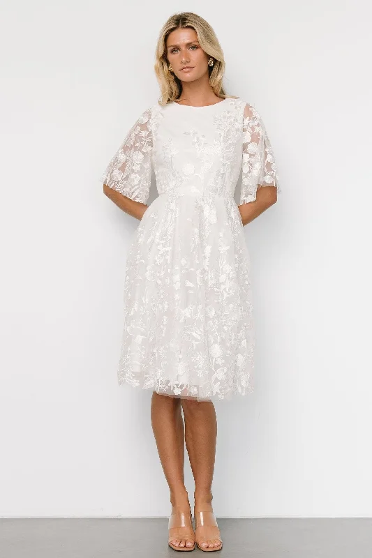 Ruffled Women Dress with Multiple Layers for a Playful and Girly StyleDuchess Tulle Dress | White Garden