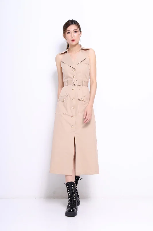 Ruffled Women Dress with Multiple Layers for a Playful and Girly StyleHailey Trench Dress