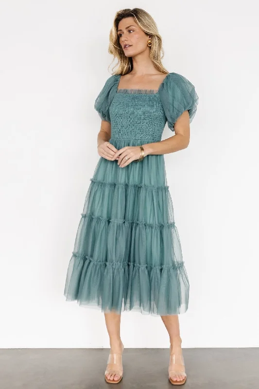 Mini Women Dress with a Short Hem for a Young and Trendy StyleLiv Tulle Midi Dress | Eucalyptus