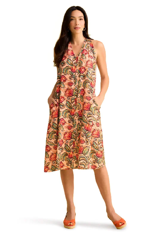 Printed Abstract Women Dress for a Modern and Artistic AppealPrinted  Sleeveless Dress