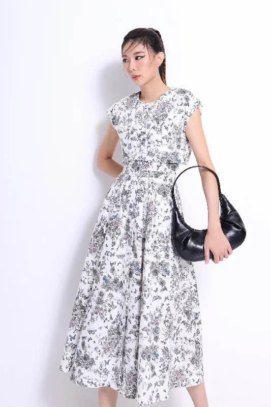 Pleated Women Dress with a Timeless and Elegant TextureVera A-line Midi Dress