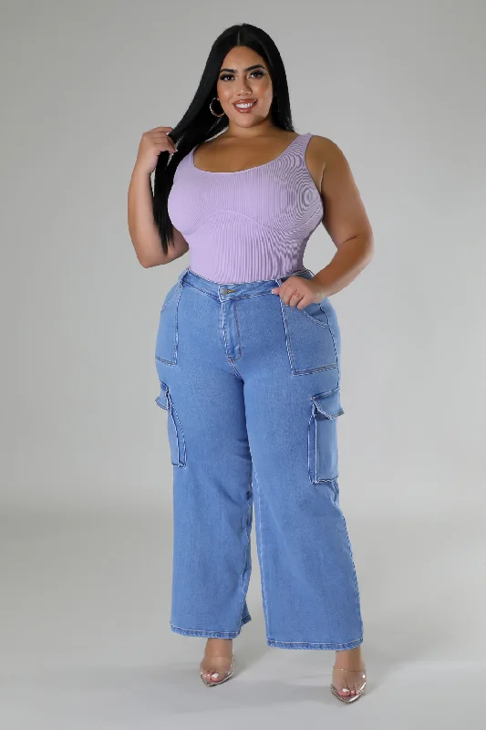 Cropped Denim Top to Pair with High - Waisted BottomsTwice As Nice Pants