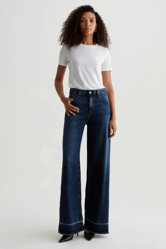 Button - fly women jeans with a traditional touchAG Denim The Deven Wide Leg Jean - Amsterdam