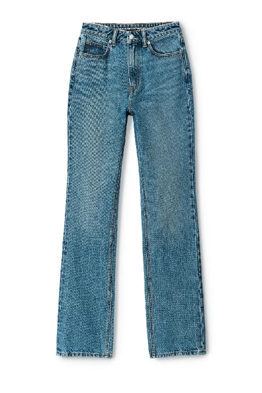 High - rise flare women jeans for a 70s - inspired lookAlexander Wang Fly High-Rise Stacked Jean - Vintage Medium Indigo