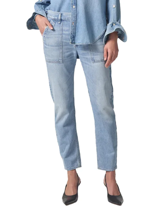 Denim Top with a Peplum Hem for a Flirty and Feminine LookLeah Cargo Jean in Pinpoint